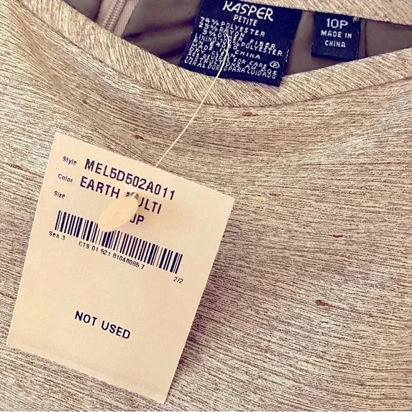 NWT Kasper Light Brown/ beige Three pieces Skirt Suit. Size 10 PETITE. - Picture 8 of 16